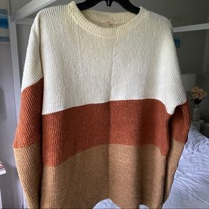 Color block Cream & Rust Sweater